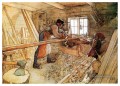 in der Zimmermannswerkstatt 1905 Carl Larsson